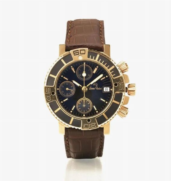OROLOGIO CRONOGRAFO DA POLSO LUCIEN ROCHAT, IN ORO GIALLO 18 KT  - Asta VINTAGE: BORSE E ACCESSORI DI HERMES, LOUIS VUITTON E ALTRE GRANDI MAISON - Associazione Nazionale - Case d'Asta italiane