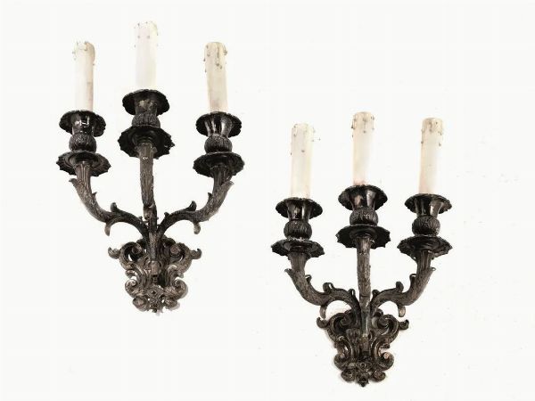 COPPIA DI APPLIQUES, SEC. XIX  - Asta VINTAGE: BORSE E ACCESSORI DI HERMES, LOUIS VUITTON E ALTRE GRANDI MAISON - Associazione Nazionale - Case d'Asta italiane