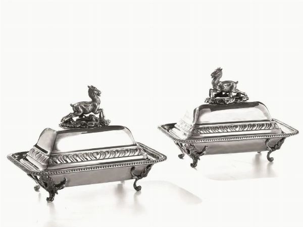 COPPIA DI LEGUMIERE, MILANO 1950 CIRCA, FACITORE TRABUCCO  - Asta VINTAGE: BORSE E ACCESSORI DI HERMES, LOUIS VUITTON E ALTRE GRANDI MAISON - Associazione Nazionale - Case d'Asta italiane