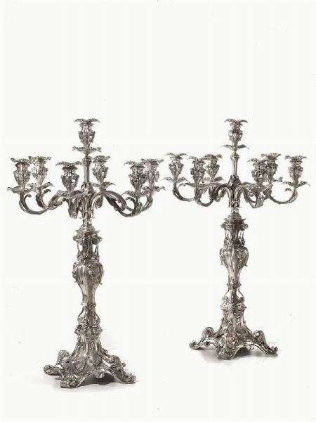 COPPIA DI GRANDI CANDELABRI, SEC. XX  - Asta VINTAGE: BORSE E ACCESSORI DI HERMES, LOUIS VUITTON E ALTRE GRANDI MAISON - Associazione Nazionale - Case d'Asta italiane