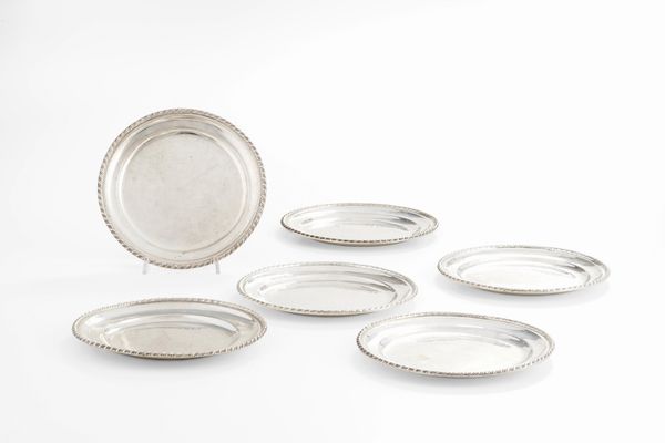 Sei piattini. Argenteria italiana della prima met del XX secolo  - Asta Argenti e Icone - Associazione Nazionale - Case d'Asta italiane