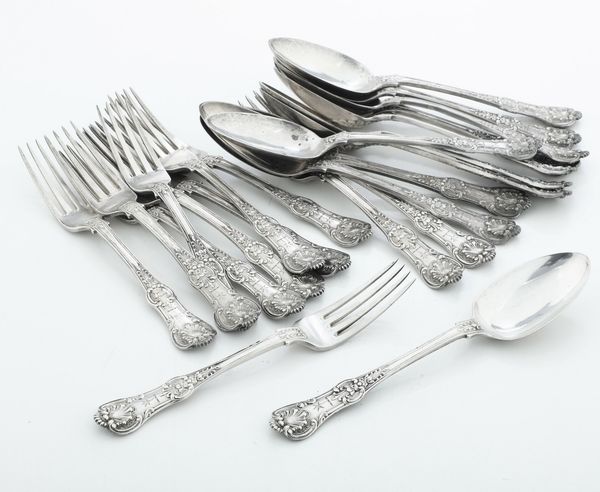 Lotto di posate. Londra 1834, argentieri WT entro rettangolo (William Tanner, W. Troby, W. Traies..) e marchi di ricontrollo per Torino del XIX secolo  - Asta Argenti e Icone - Associazione Nazionale - Case d'Asta italiane