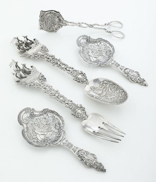 Cinque posate figurate. Olanda XX secolo  - Asta Argenti e Icone - Associazione Nazionale - Case d'Asta italiane