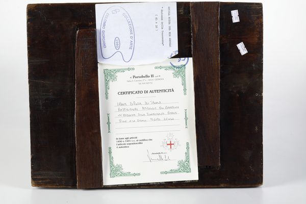 Icona tempera su tavola raffigurante Madonna con Bambino. Russia XIX-XX secolo  - Asta Argenti e Icone - Associazione Nazionale - Case d'Asta italiane