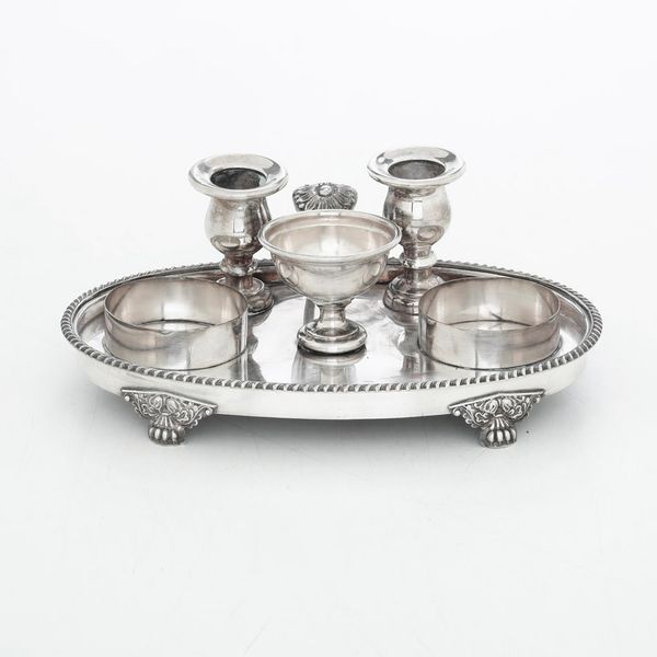 Calamaio in metallo argentato. XX secolo  - Asta Argenti e Icone - Associazione Nazionale - Case d'Asta italiane