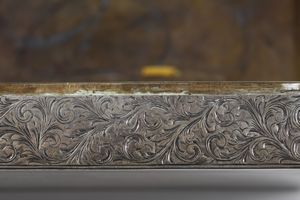 Cofanetto in argento cesellato e lapislazzulo. Argenteria italiana del XX secolo  - Asta Argenti e Icone - Associazione Nazionale - Case d'Asta italiane