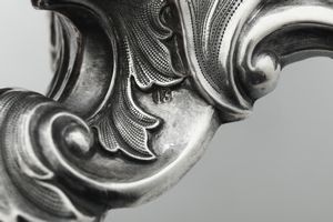 Coppia di portacandele. Germania XX secolo, argentiere CD (non identificato)  - Asta Argenti e Icone - Associazione Nazionale - Case d'Asta italiane