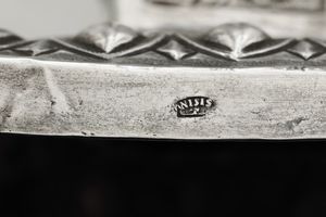 Gruppo di tre portapalme. Napoli, met XIX secolo, uno argentiere Sisino  - Asta Argenti e Icone - Associazione Nazionale - Case d'Asta italiane