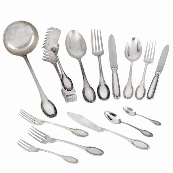 SERVITO DI POSATE, PADOVA, SECOLO XX, ARGENTIERE RINO GREGGIO  - Asta Argenti italiani ed europei - Associazione Nazionale - Case d'Asta italiane