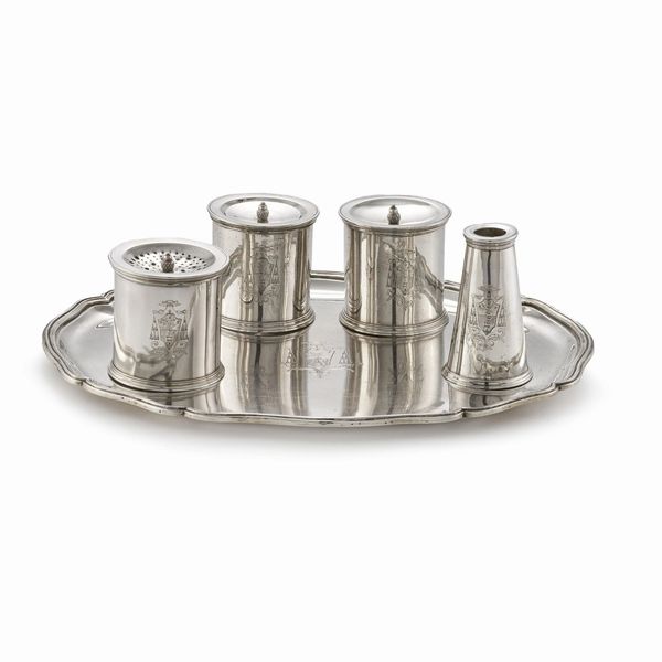 SERVITO DA SCRITTOIO, ROMA, FINE SECOLO XVIII, ARGENTIERE GIOACCHINO BELLI  - Asta Argenti italiani ed europei - Associazione Nazionale - Case d'Asta italiane