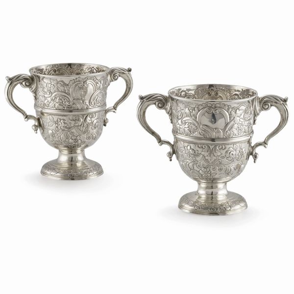 COPPIA DI COPPE BIANSATE, SECOLO XIX  - Asta Argenti italiani ed europei - Associazione Nazionale - Case d'Asta italiane