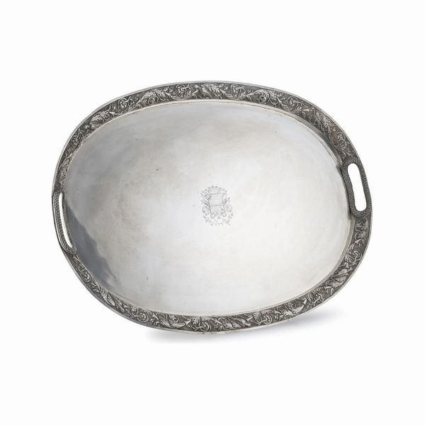 GRANDE VASSOIO, NAPOLI, SECOLO XIX  - Asta Argenti italiani ed europei - Associazione Nazionale - Case d'Asta italiane