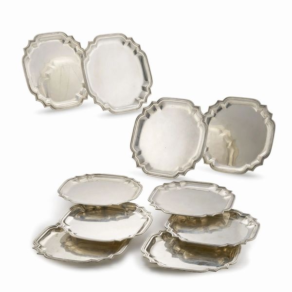 DIECI PIATTI, MILANO, SECOLO XX, ARGENTIERE GABRIELLI  - Asta Argenti italiani ed europei - Associazione Nazionale - Case d'Asta italiane