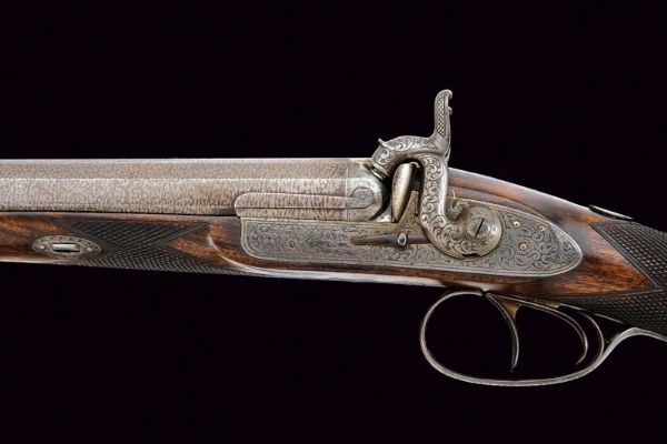 Bella doppietta a luminello di Le Page in cassetta  - Asta Rare Armi Antiche e Militaria da Tutto il Mondo - Associazione Nazionale - Case d'Asta italiane