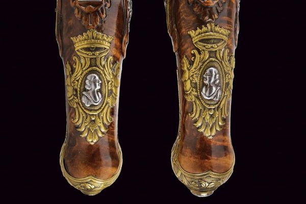 Delizioso paio di pistole da viaggio alla fiorentina  - Asta Rare Armi Antiche e Militaria da Tutto il Mondo - Associazione Nazionale - Case d'Asta italiane