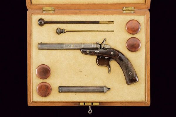 Rara e bella pistola monocolpo a luminello di A. Garollo  - Asta Rare Armi Antiche e Militaria da Tutto il Mondo - Associazione Nazionale - Case d'Asta italiane