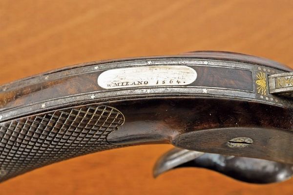 Rara e bella pistola monocolpo a luminello di A. Garollo  - Asta Rare Armi Antiche e Militaria da Tutto il Mondo - Associazione Nazionale - Case d'Asta italiane