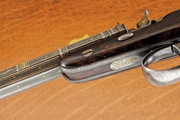 Rara e bella pistola monocolpo a luminello di A. Garollo  - Asta Rare Armi Antiche e Militaria da Tutto il Mondo - Associazione Nazionale - Case d'Asta italiane
