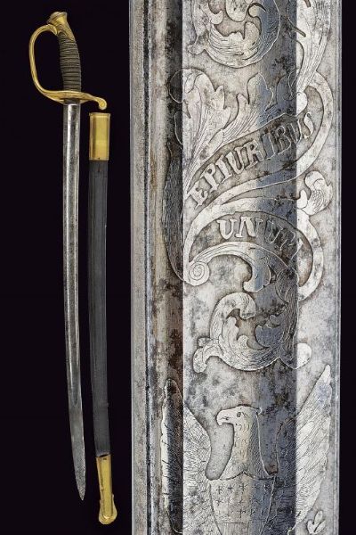 Sciabola Mod. 1850 da ufficiale dei corpi a piedi, con dedica  - Asta Rare Armi Antiche e Militaria da Tutto il Mondo - Associazione Nazionale - Case d'Asta italiane