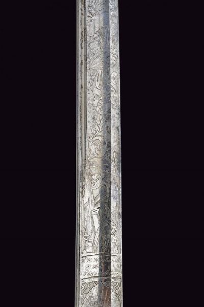 Sciabola Mod. 1850 da ufficiale dei corpi a piedi, con dedica  - Asta Rare Armi Antiche e Militaria da Tutto il Mondo - Associazione Nazionale - Case d'Asta italiane