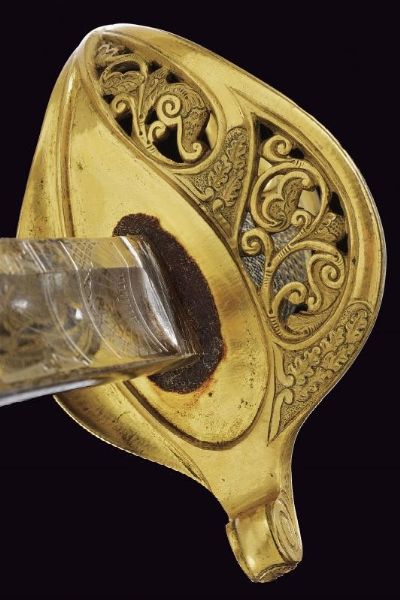 Sciabola Mod. 1850 da ufficiale dei corpi a piedi, con dedica  - Asta Rare Armi Antiche e Militaria da Tutto il Mondo - Associazione Nazionale - Case d'Asta italiane