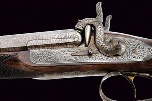 Bella doppietta a luminello di Le Page in cassetta  - Asta Rare Armi Antiche e Militaria da Tutto il Mondo - Associazione Nazionale - Case d'Asta italiane