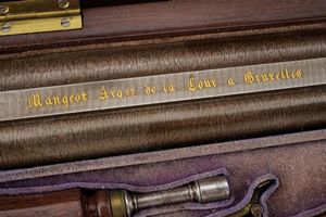 Eccezionale doppietta a luminello di Mangeot in cassetta  - Asta Rare Armi Antiche e Militaria da Tutto il Mondo - Associazione Nazionale - Case d'Asta italiane