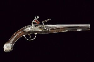 Pistola a pietra focaia di S. Salvadori  - Asta Rare Armi Antiche e Militaria da Tutto il Mondo - Associazione Nazionale - Case d'Asta italiane