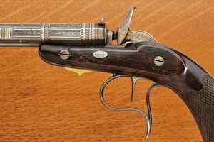 Rara e bella pistola monocolpo a luminello di A. Garollo  - Asta Rare Armi Antiche e Militaria da Tutto il Mondo - Associazione Nazionale - Case d'Asta italiane