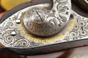 Bella coppia di pistole a luminello da duello di Gastinne Renette, in cassetta  - Asta Rare Armi Antiche e Militaria da Tutto il Mondo - Associazione Nazionale - Case d'Asta italiane