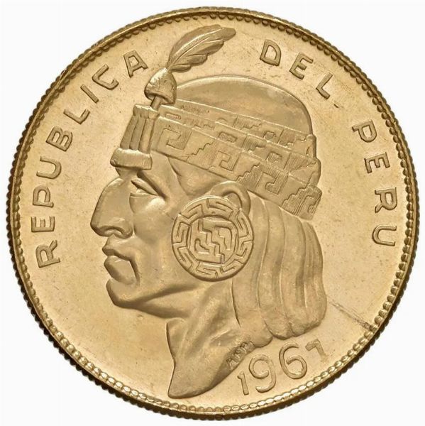 PER&Ugrave;. 50 SOLES 1967 &ldquo;GOLD INCA&rdquo;  - Asta AUREA - Associazione Nazionale - Case d'Asta italiane