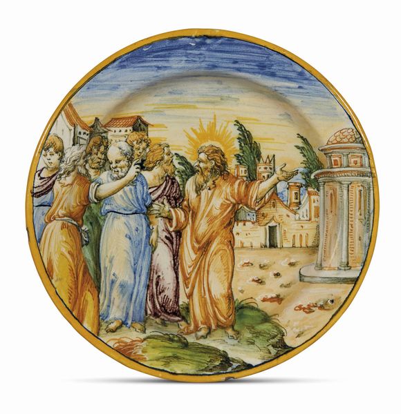 PIATTO, RIMINI O LIONE, 1580-1620 CIRCA  - Asta MOBILI, MAIOLICHE E OGGETTI D'ARTE - Associazione Nazionale - Case d'Asta italiane