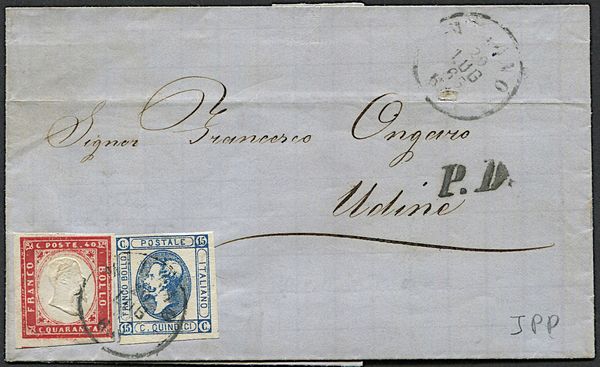 1863, Sardegna, lettera da Milano per Udine del 20 luglio 1863  - Asta Filatelia e Storia Postale - Associazione Nazionale - Case d'Asta italiane