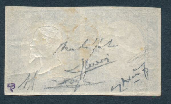 1863 - Regno dItalia - 15 cent. azzurro, coppia orizzontale, nuova, di cui un esemplare senza effigie (Sass. 11n).  - Asta Filatelia e Storia Postale - Associazione Nazionale - Case d'Asta italiane