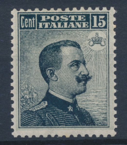 1909  Regno dItalia  15 cent. grigio nero Michetti, dent. 13 x 14, gomma integra (Sass. 86).  - Asta Filatelia e Storia Postale - Associazione Nazionale - Case d'Asta italiane