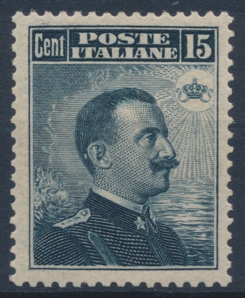 1911  Regno dItalia  15 cent. grigio nero Michetti, dent. 13 x 14, gomma integra (Sass. 96).  - Asta Filatelia e Storia Postale - Associazione Nazionale - Case d'Asta italiane