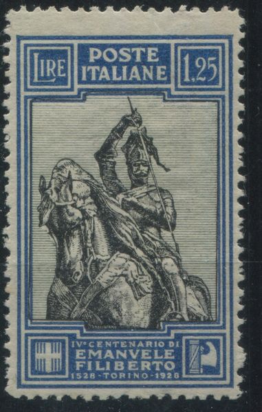1928 - Regno dItalia - 4 Centenario della nascita di Emanuele Filiberto (235/I)  - Asta Filatelia e Storia Postale - Associazione Nazionale - Case d'Asta italiane