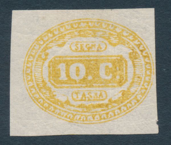1863 - Regno dItalia - Segnatasse - 1 giallo (Sass. 1).  - Asta Filatelia e Storia Postale - Associazione Nazionale - Case d'Asta italiane