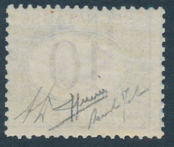 1874 - Regno dItalia - Segnatasse - 10 lire azzurro e bruno (Sass. 14).  - Asta Filatelia e Storia Postale - Associazione Nazionale - Case d'Asta italiane