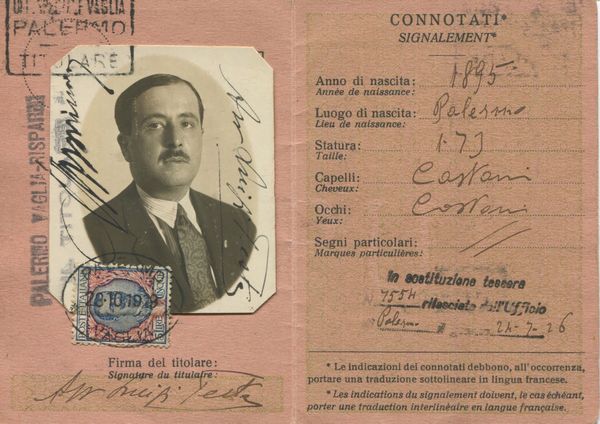 1929 - Regno dItalia - Tessera postale di riconoscimento, I tipo, del 28 ottobre con affrancatura 5 lire floreale.  - Asta Filatelia e Storia Postale - Associazione Nazionale - Case d'Asta italiane