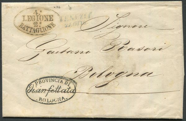 1848 - Lettera da Venezia per Bologna del 21 ottobre.  - Asta Filatelia e Storia Postale - Associazione Nazionale - Case d'Asta italiane