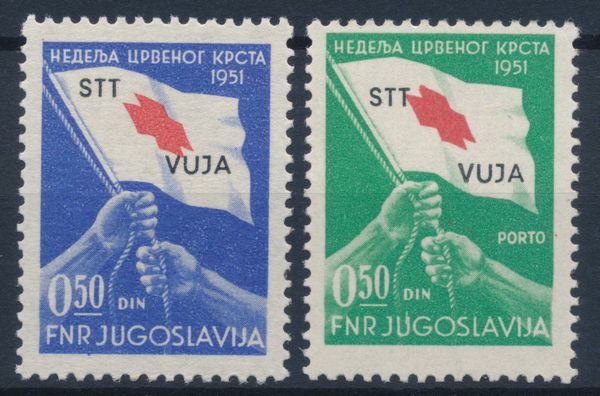1951 - Territorio libero di Trieste � Zona B � �Pro Croce Rossa�, serie completa (Sass. S.11).  - Asta Filatelia e Storia Postale - Associazione Nazionale - Case d'Asta italiane