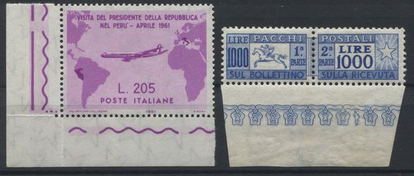 Repubblica italiana - Collezione dal 1945 al 1993 e dal 2007 al 2011 esemplari singoli gomma integra compreso Gronchi rosa adf e Cavallino bdf (qualche mancanza nei pacchi ruota) - Quartine gomma integra dal 1960 al 1974 (non serie Gronchi) - Molto interessante.  - Asta Filatelia e Storia Postale - Associazione Nazionale - Case d'Asta italiane