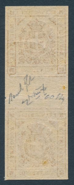 1859 - Modena - Governo provvisorio - 80 cent. bistro arancio (Sass. 18) con interspazio di gruppo e consueta piega.  - Asta Filatelia e Storia Postale - Associazione Nazionale - Case d'Asta italiane