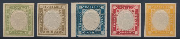 1861  Napoli  Province napoletane  Non emessi  Serie completa con gomma integra (Sass. S.1).  - Asta Filatelia e Storia Postale - Associazione Nazionale - Case d'Asta italiane