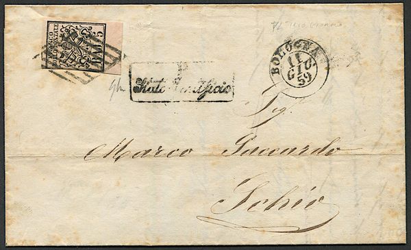 1859, Pontificio, lettera da Bologna per Schio dell11 giugno 1859  - Asta Filatelia e Storia Postale - Associazione Nazionale - Case d'Asta italiane