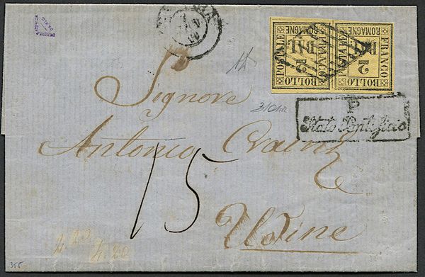 1860, Romagne, Governo Provvisorio, lettera da Ferrara per Udine del 7 gennaio 1860  - Asta Filatelia e Storia Postale - Associazione Nazionale - Case d'Asta italiane