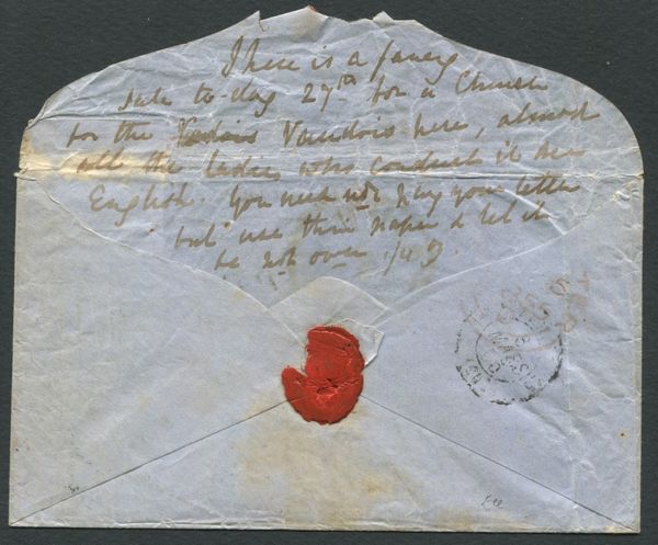 1855 - Regno di Sardegna - III emissione - 40c. rosso mattone (pos. 1 e 2) adf coppia orizzontale (Sass. 9) su lettera da Nizza Marittima a Worcastle del 28 febbraio.  - Asta Filatelia e Storia Postale - Associazione Nazionale - Case d'Asta italiane