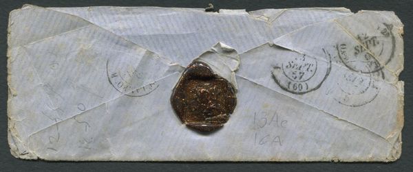 1857 - Regno di Sardegna - IV emissione - 5c. verde scuro coppia  vert. (Sass. 13Ac) e 40c. rosso scarlatto (Sass. 16A) su lettera da Torino a Pont lAbb (Francia) dell11 settembre.  - Asta Filatelia e Storia Postale - Associazione Nazionale - Case d'Asta italiane