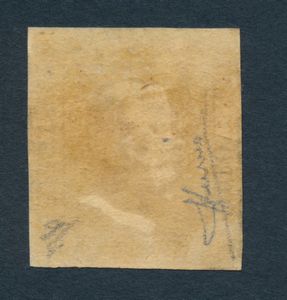 1859 - Sicilia - 50 grana lacca bruno (Sass. 14) annullato con parte di ferro di cavallo  - Asta Filatelia e Storia Postale - Associazione Nazionale - Case d'Asta italiane